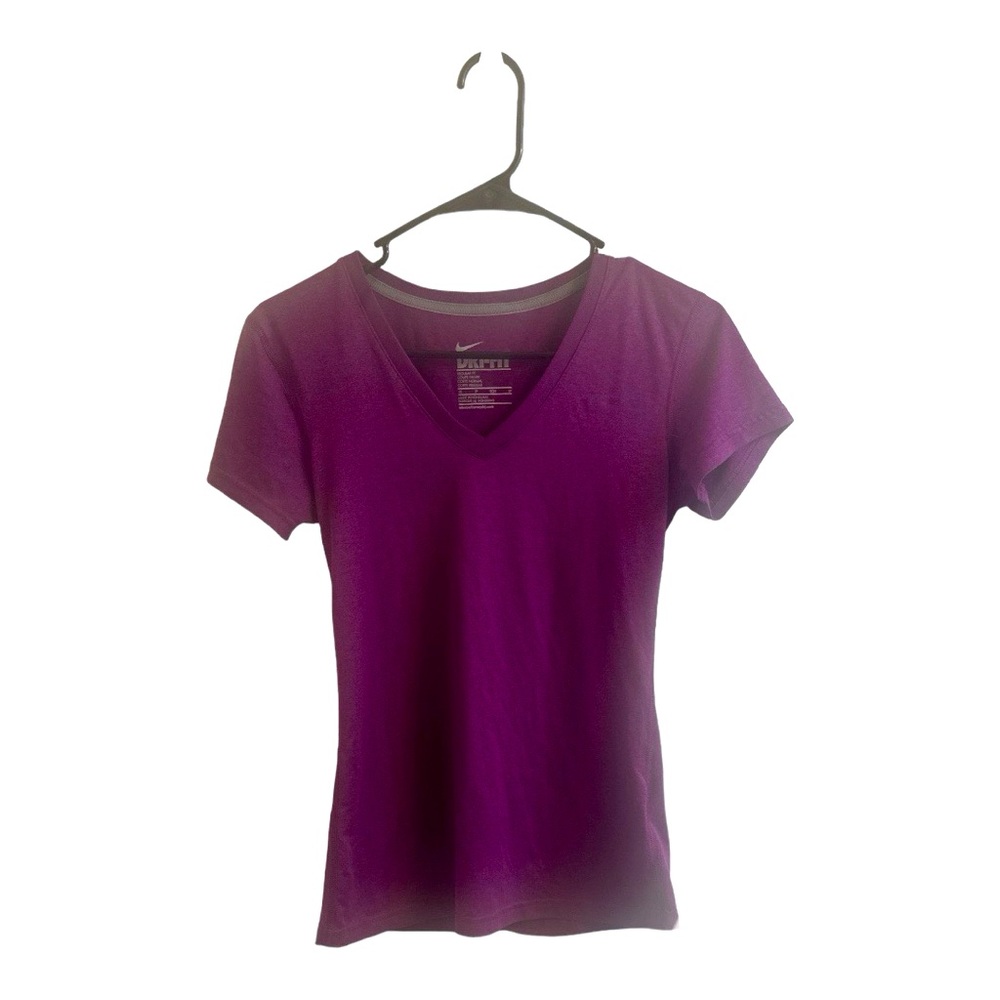 Women's Short‎ Sleeve Purple Nike Dri Fit Shirt Size XS